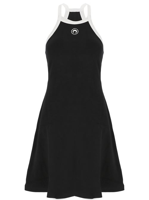 Black/white organic cotton dress Marine Serre | WDR251CJER0011BK99